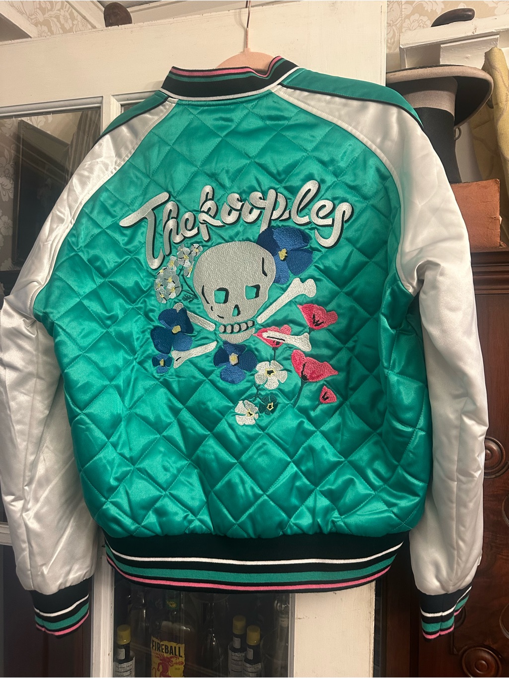 H Bnwt The Kooples Satin Embroidered Bomber Jacket $485